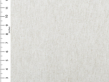 Ivory Beige Colour  Diamond Geometric Textured Curtain Fabric