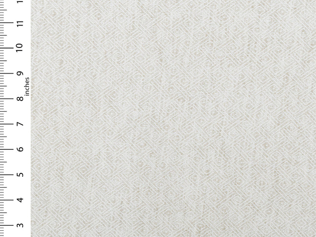 Ivory Beige Colour  Diamond Geometric Textured Curtain Fabric
