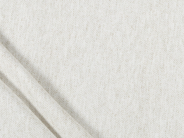 Ivory Beige Colour  Diamond Geometric Textured Curtain Fabric