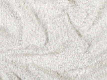 Ivory Beige Colour  Diamond Geometric Textured Curtain Fabric