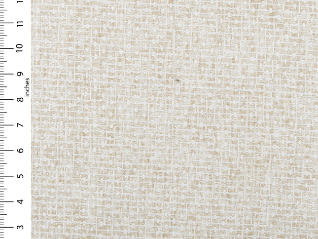Ivory & Sand Colour Basket  Weave Textured Curtain Fabric