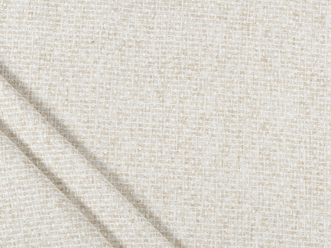 Ivory & Sand Colour Basket  Weave Textured Curtain Fabric