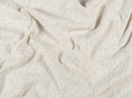 Ivory & Sand Colour Basket  Weave Textured Curtain Fabric