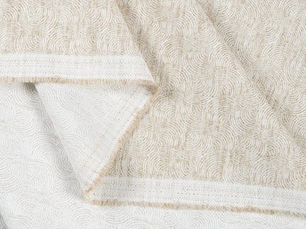 Natural Sand Colour Scallop Wave Textured Curtain Fabric