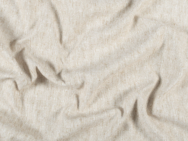 Natural Sand Colour Scallop Wave Textured Curtain Fabric
