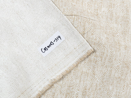 Natural Sand Colour Scallop Wave Textured Curtain Fabric
