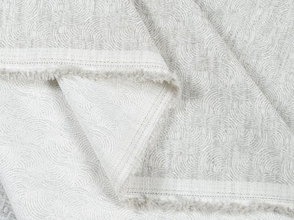 Pearl Grey Colour Scallop Wave Textured Curtain Fabric