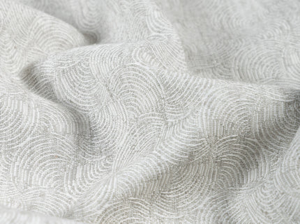 Pearl Grey Colour Scallop Wave Textured Curtain Fabric