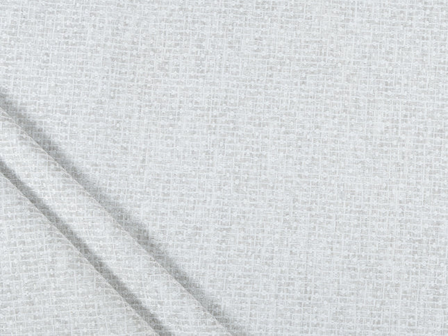 Light Pearl Grey  Colour Basket Weave Textured Curtain Fabric