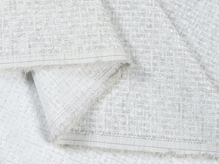 Light Pearl Grey  Colour Basket Weave Textured Curtain Fabric