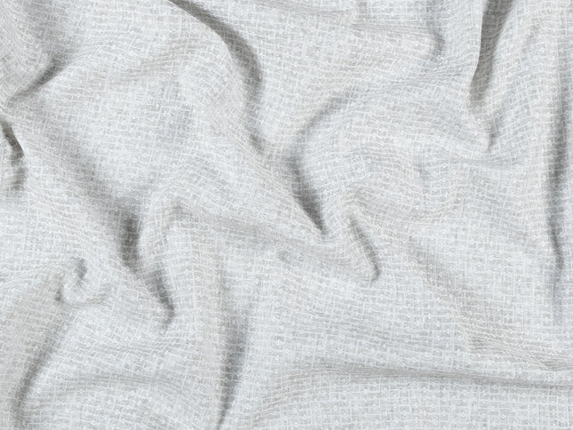 Light Pearl Grey  Colour Basket Weave Textured Curtain Fabric