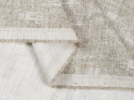 Stone Grey Colour Linen Look Textured Curtain Fabric