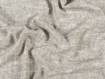 Stone Grey Colour Linen Look Textured Curtain Fabric