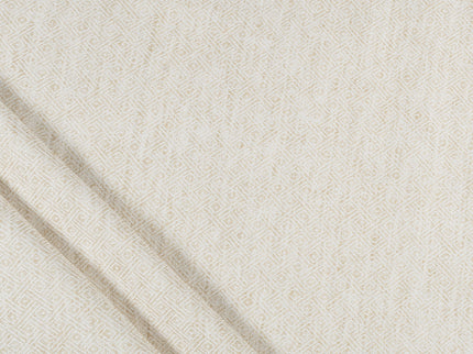Vanilla Beige  Colour  Diamond Geometric Textured Curtain Fabric