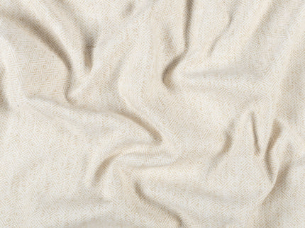 Vanilla Beige  Colour  Diamond Geometric Textured Curtain Fabric