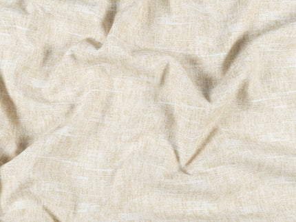 Vanilla Beige Colour Linen Look Textured Curtain Fabric