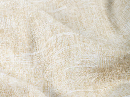 Vanilla Beige Colour Linen Look Textured Curtain Fabric