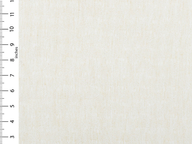 Ivory Colour Scallop Wave Textured Curtain Fabric