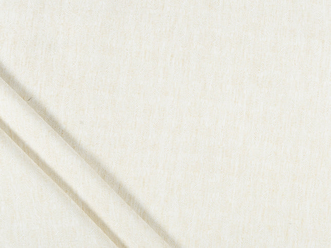 Ivory Colour Scallop Wave Textured Curtain Fabric