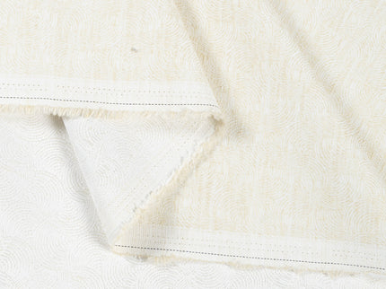 Ivory Colour Scallop Wave Textured Curtain Fabric