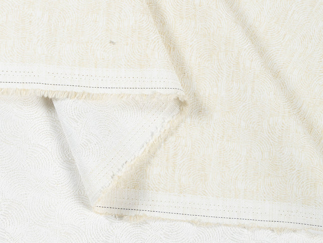 Ivory Colour Scallop Wave Textured Curtain Fabric
