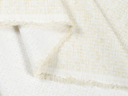Light butter Colour Basket Weave Textured Curtain Fabric
