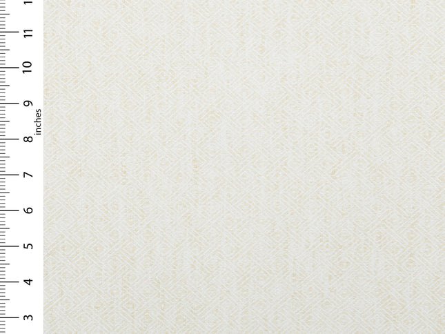 Light Butter Colour  Diamond Geometric Textured Curtain Fabric