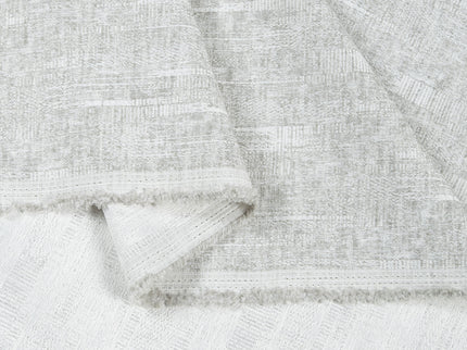 Pearl Grey Colour Linen Look Textured Curtain Fabric