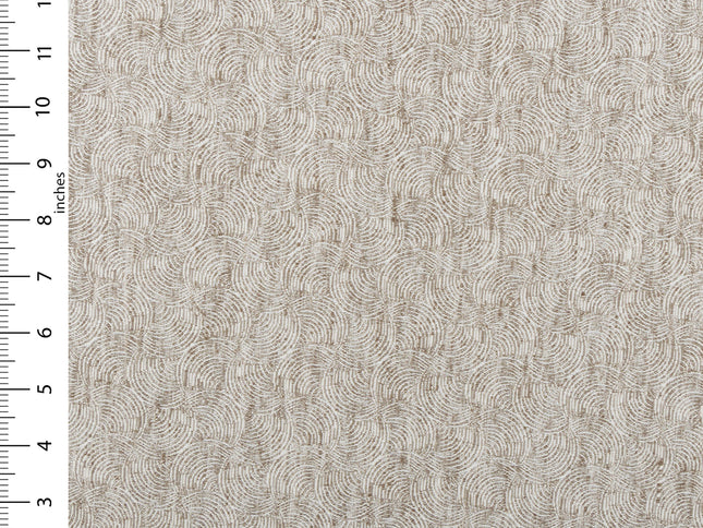 Coffee Beige Colour Scallop Wave Textured Curtain Fabric