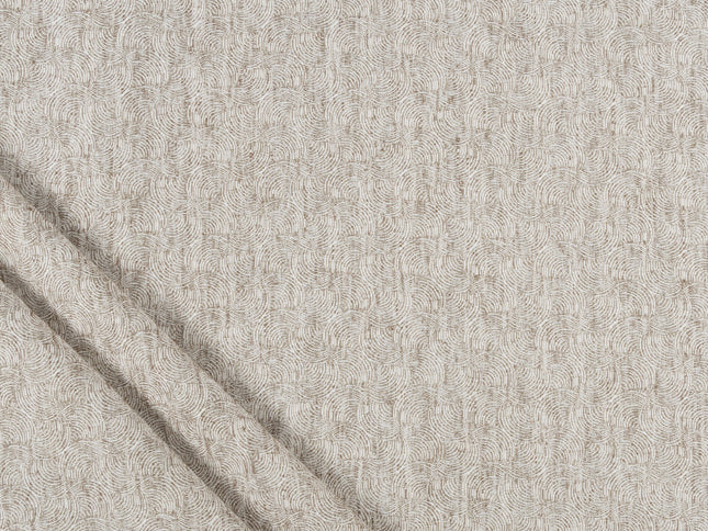 Coffee Beige Colour Scallop Wave Textured Curtain Fabric