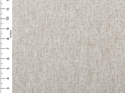 Coffee Beige Colour  Diamond Geometric Textured Curtain Fabric