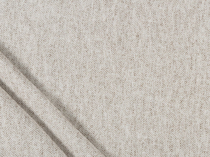 Coffee Beige Colour  Diamond Geometric Textured Curtain Fabric