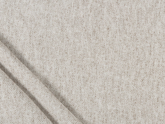 Coffee Beige Colour  Diamond Geometric Textured Curtain Fabric