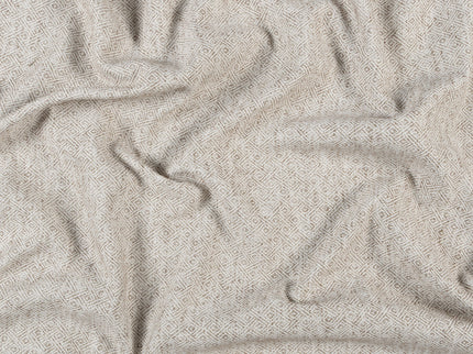 Coffee Beige Colour  Diamond Geometric Textured Curtain Fabric