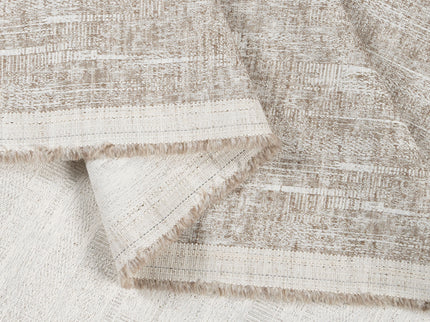 Coffee Beige Colour Linen Look Textured Curtain Fabric