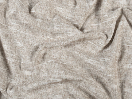 Coffee Beige Colour Linen Look Textured Curtain Fabric