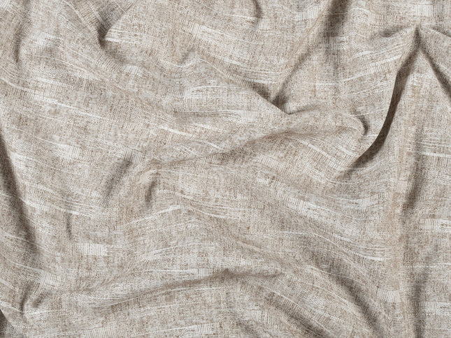 Coffee Beige Colour Linen Look Textured Curtain Fabric