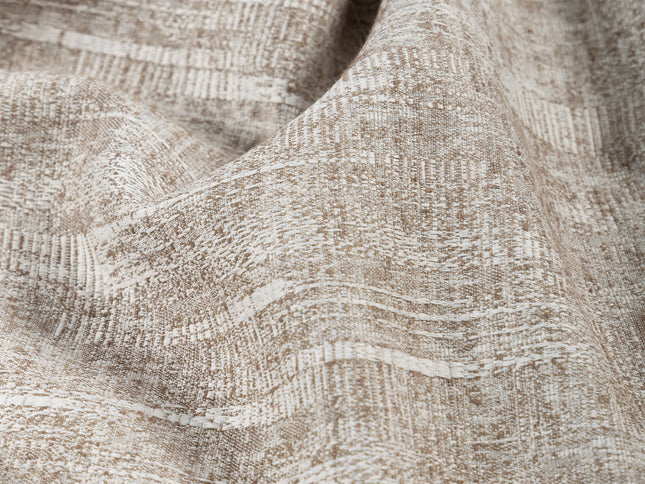 Coffee Beige Colour Linen Look Textured Curtain Fabric