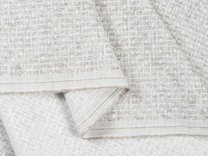 Light Grey Colour Basket  Weave Textured Curtain Fabric