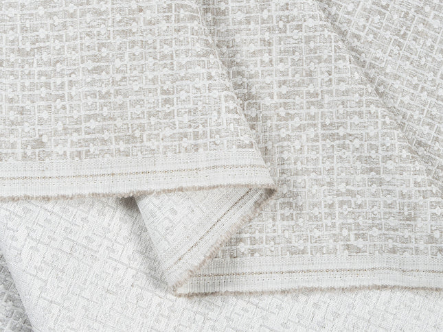 Light Grey Colour Basket  Weave Textured Curtain Fabric