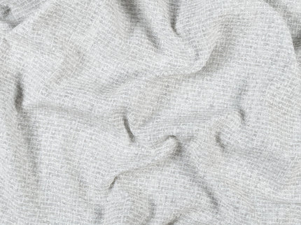 Pearl Grey Colour Basket  Weave Textured Curtain Fabric