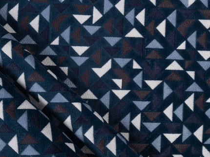 Multicolour geometric pattern velvet flock Easy Clean sofa, chair and curtain fabrics