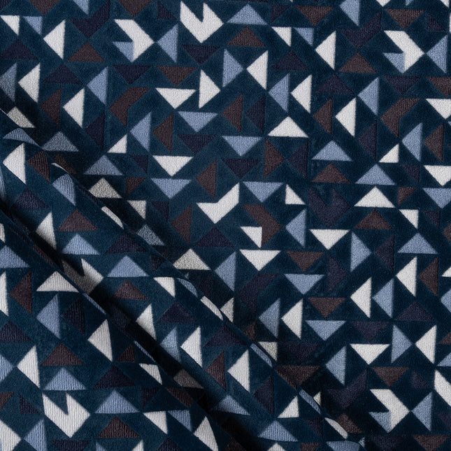 Multicolour geometric pattern velvet flock Easy Clean sofa, chair and curtain fabrics