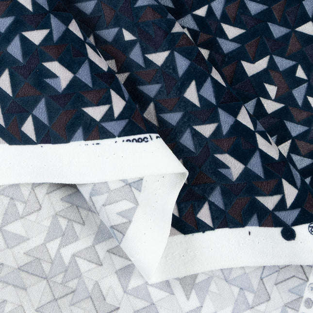 Multicolour geometric pattern velvet flock Easy Clean sofa, chair and curtain fabrics