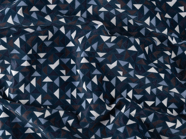 Multicolour geometric pattern velvet flock Easy Clean sofa, chair and curtain fabrics