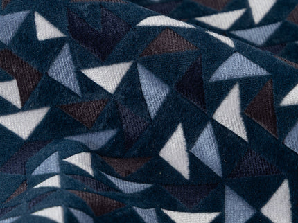 Multicolour geometric pattern velvet flock readymade cushion cover