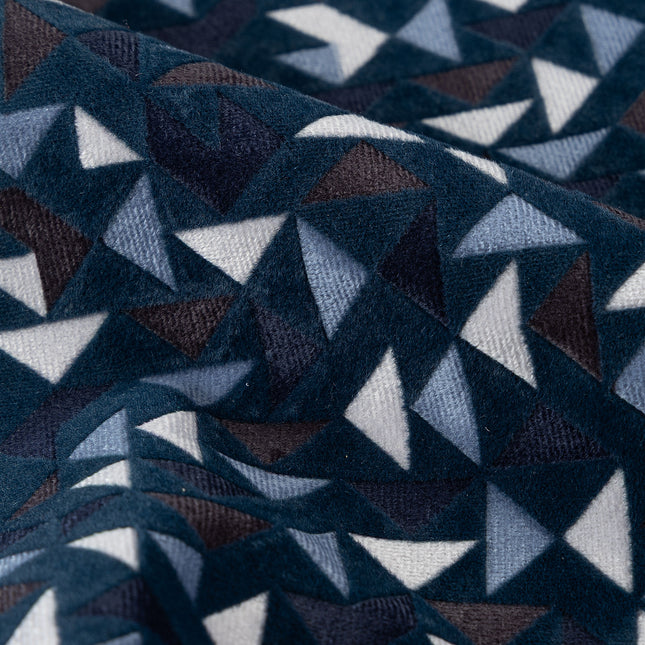 Multicolour geometric pattern velvet flock Easy Clean sofa, chair and curtain fabrics