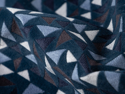 Multicolour geometric pattern velvet flock Easy Clean sofa, chair and curtain fabrics