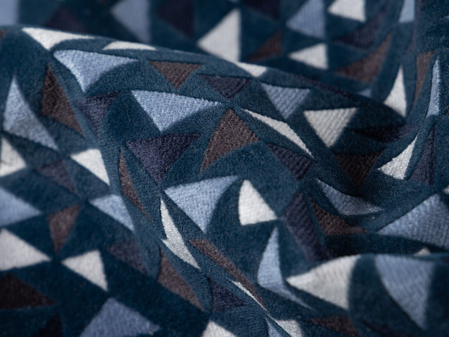 Multicolour geometric pattern velvet flock Easy Clean sofa, chair and curtain fabrics