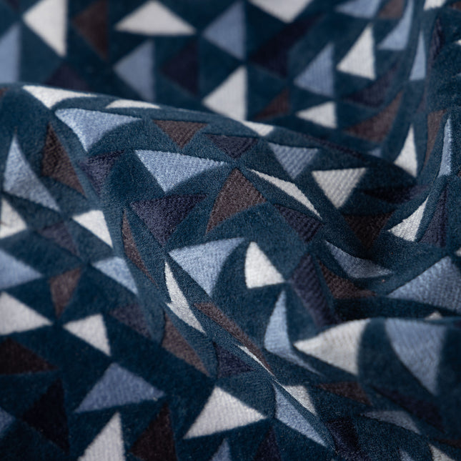 Multicolour geometric pattern velvet flock Easy Clean sofa, chair and curtain fabrics